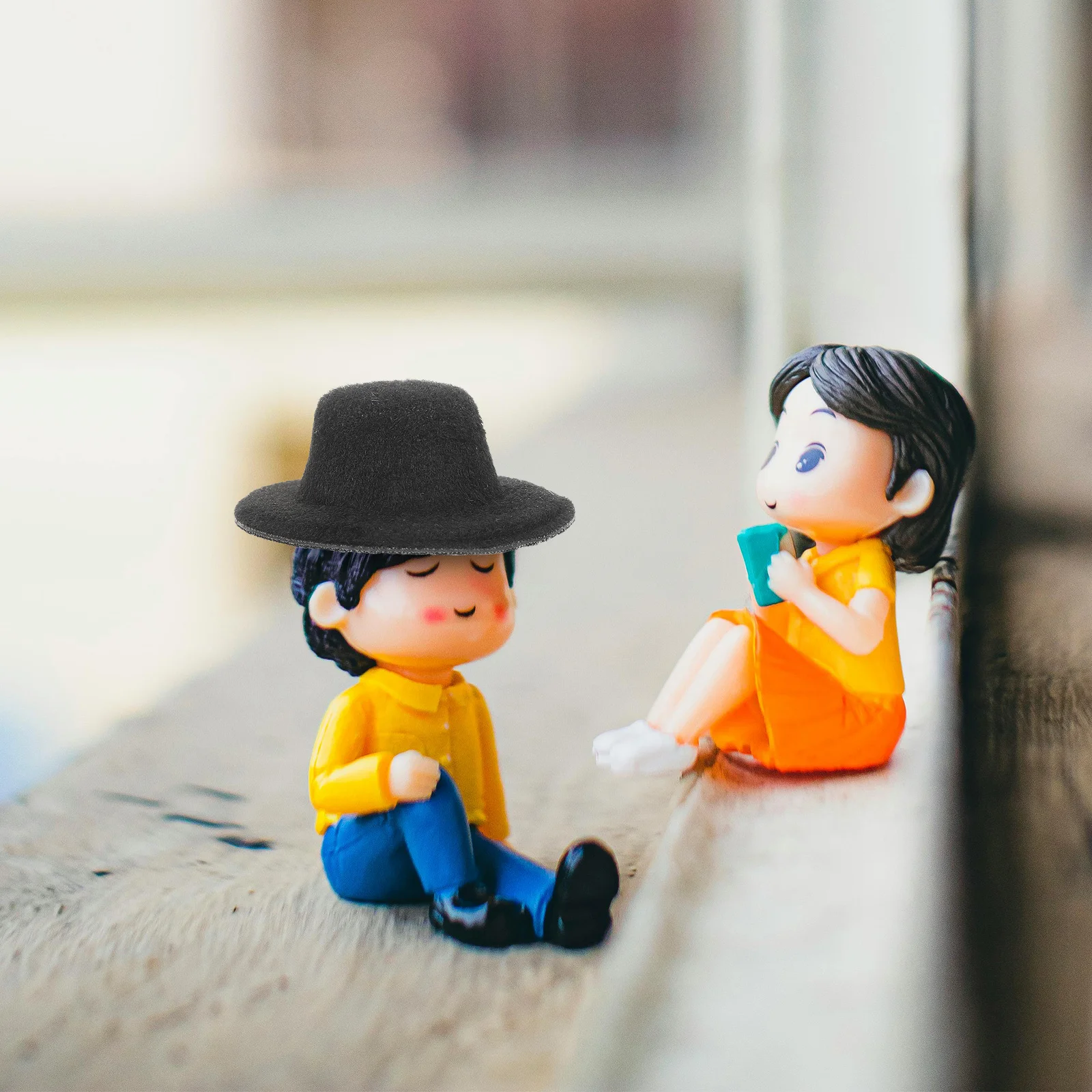 20 pçs mini chapéus de feltro macio bonés minúsculos para diy artesanato festa decoração acessórios para o cabelo suprimentos mini chapéus chapéu superior macio