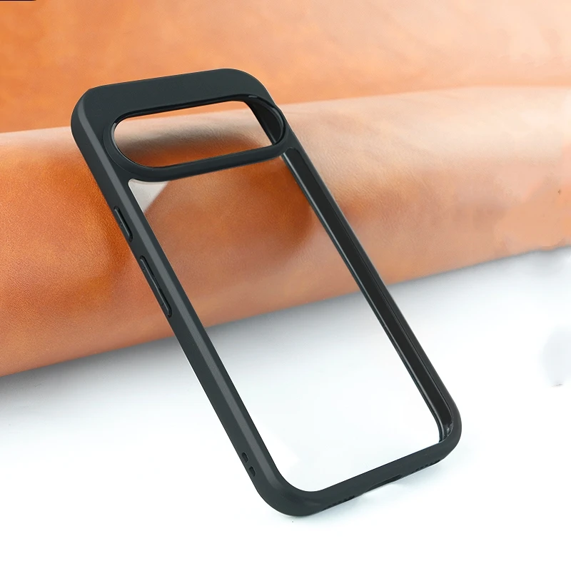 Para Google Pixel 10 Pro funda Google Pixel 10 Pro XL Capa a prueba de golpes marco trasero negro transparente Fundas Pixel 10 Pro