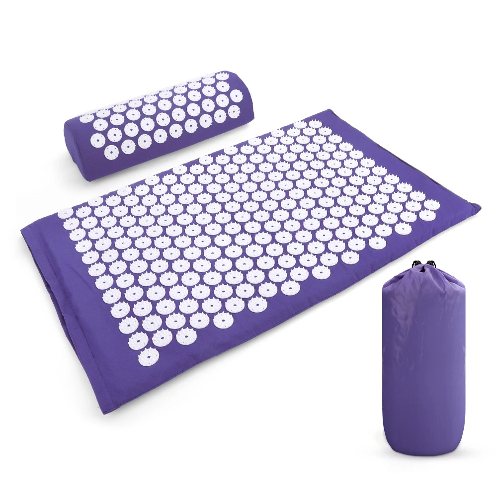 

68*43cm Massager Cushion Massage Mat Acupressure Relief Back Body Pain Spike Mat Fitness Pilates Kuznetsov's Applicator Yoga Set