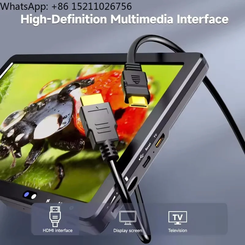 DM9 Max DM12 10.1 "HD IPS HD-MI مجهر رقمي 10 أضواء LED PC/TV متوافق مع LCD مجهر لحام للبالغين