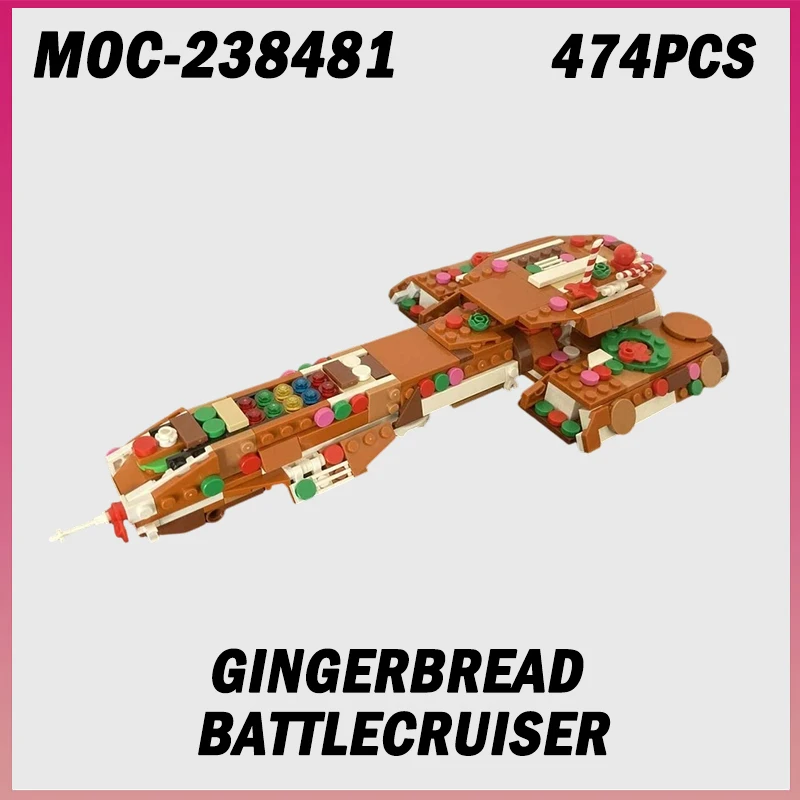 

474PCS MOC-238481 Gingerbread Battlecruiser Space War Film Television Christmas Version Model Building Blocks Brick Assembly Toy