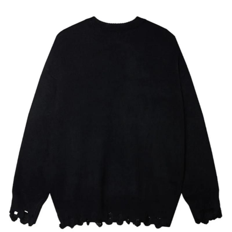 MWJLPWQ Lettera americana Stampa a blocchi di colore Maglione girocollo da uomo Stile pigro Street Niche Design Coppia Maglieria casual 21178