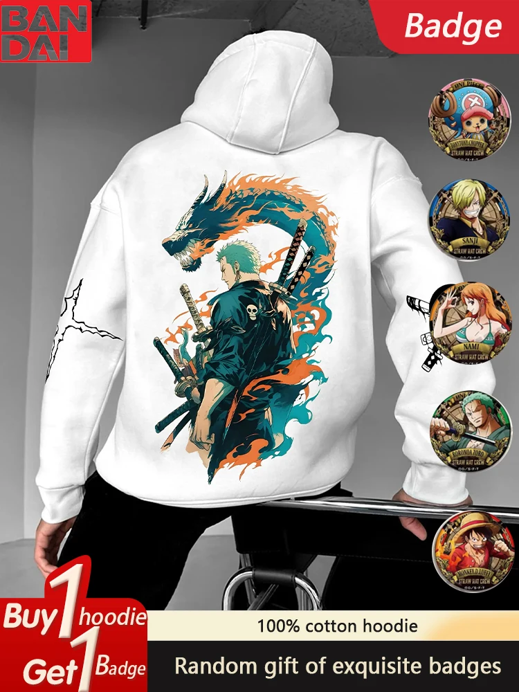 

ONE PIECE Japanese Animation Hoodie Pure Cotton Casual Fashion Sports Versatile Autumn and Winter Men's and Women's Hoodies