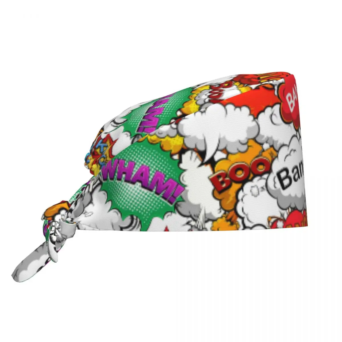 Gorro quirúrgico de enfermería para hombre y mujer, gorro quirúrgico personalizado con burbujas de discurso de cómics coloridos, personal médico