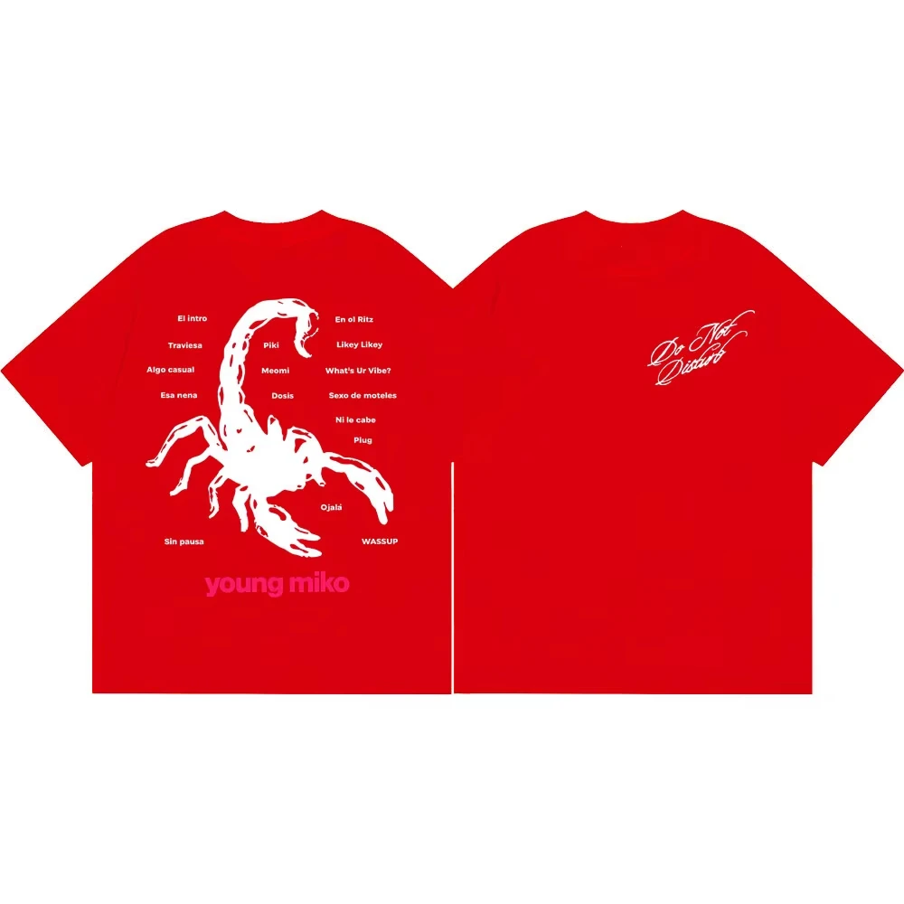 Rapper Young Miko Album-Print-T-Shirt, modisches Hip-Hop-T-Shirt mit kurzen Ärmeln, Sommer-T-Shirts für Herren und Damen, lässige, lockere T-Shirts. – Detail 7