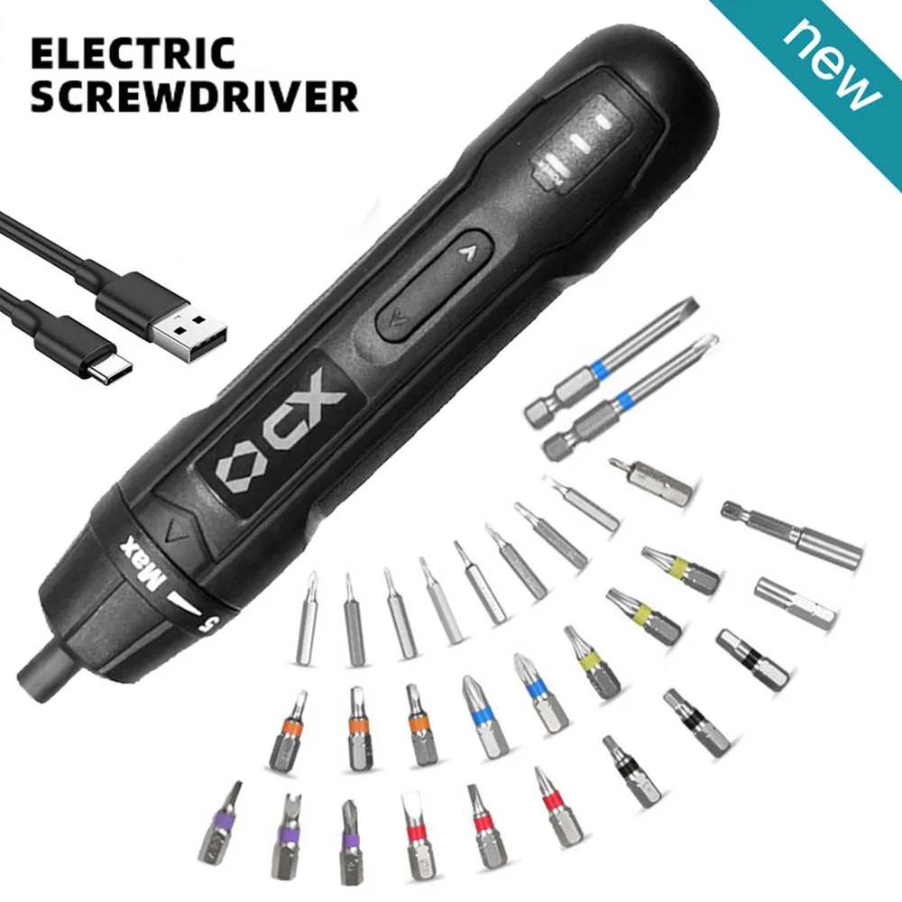 

Mini Electrical Screwdriver Set Cordless Electric Screw Driver 2000mAh Lithium Rechargeable With 30 Bit Set Power Drill Tools