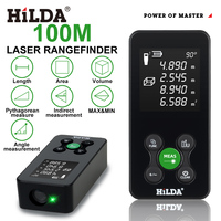 HILDA 50M/100M Laser Rangefinder Red/Green Light Laser Distance Digital Tape Rechargeable and Measurable Angle Laser Measure