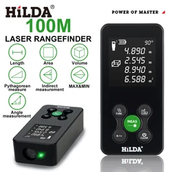 HILDA 50/100/120M Laser Rangefinder Red/Green Light Laser Distance Digital Tape Rechargeable and Measurable Angle Laser Measure