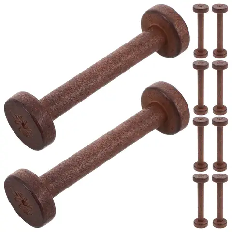 10Pcs Natural Wood Thread Spools Standard Size Handmade Wooden Bobbins for Sewing Embroidery Yarn Organizers DIY Crafts