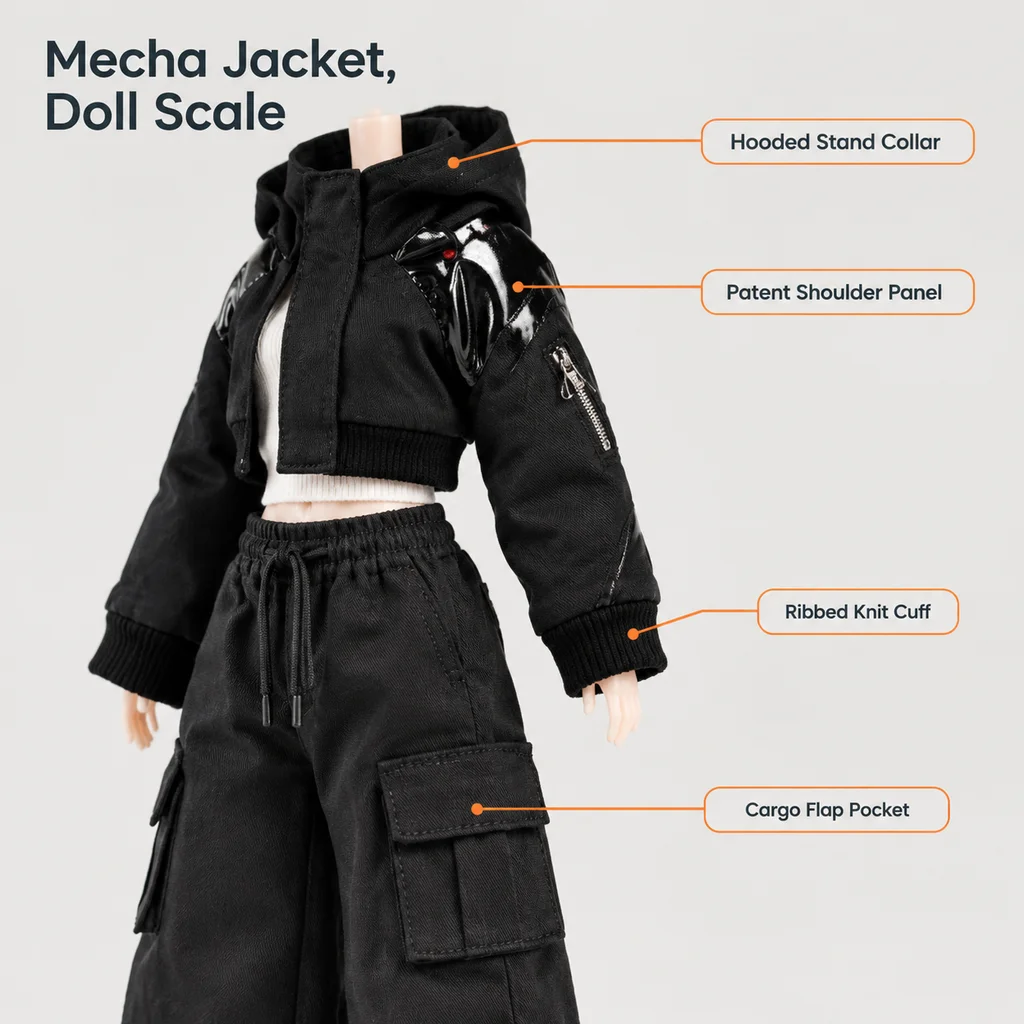 Doll Clothes 1/12 Scale Figures 112 Ratio 12 Points BJD Ah Si 2 Fairy Body D Male Female Functional Warrior Short Jacket