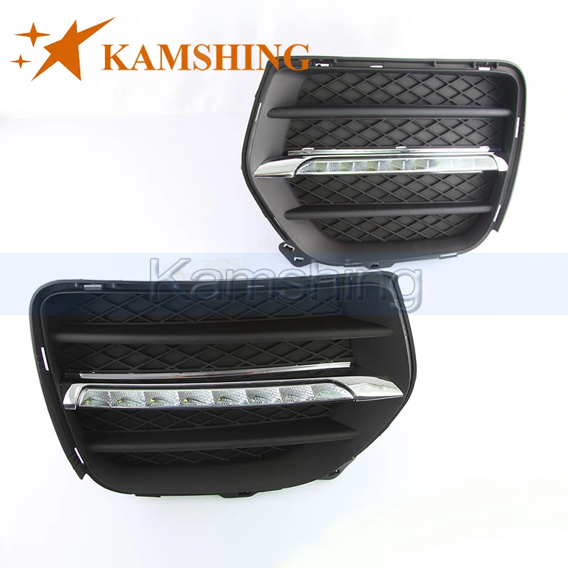 CAPQX 1pair Daytime Running Light For BMW X6 2009-2013 DRL Day Light Foglamp Frame Modifying Front Bumper Daytime Running Lamp