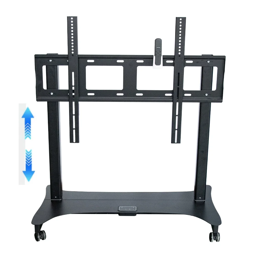 Electric Floor TV Cart 65-100 Inch Large Automatic Heavy Duty Load 250lbs TV Lift Motorized Height Adjustable  Stand Mount