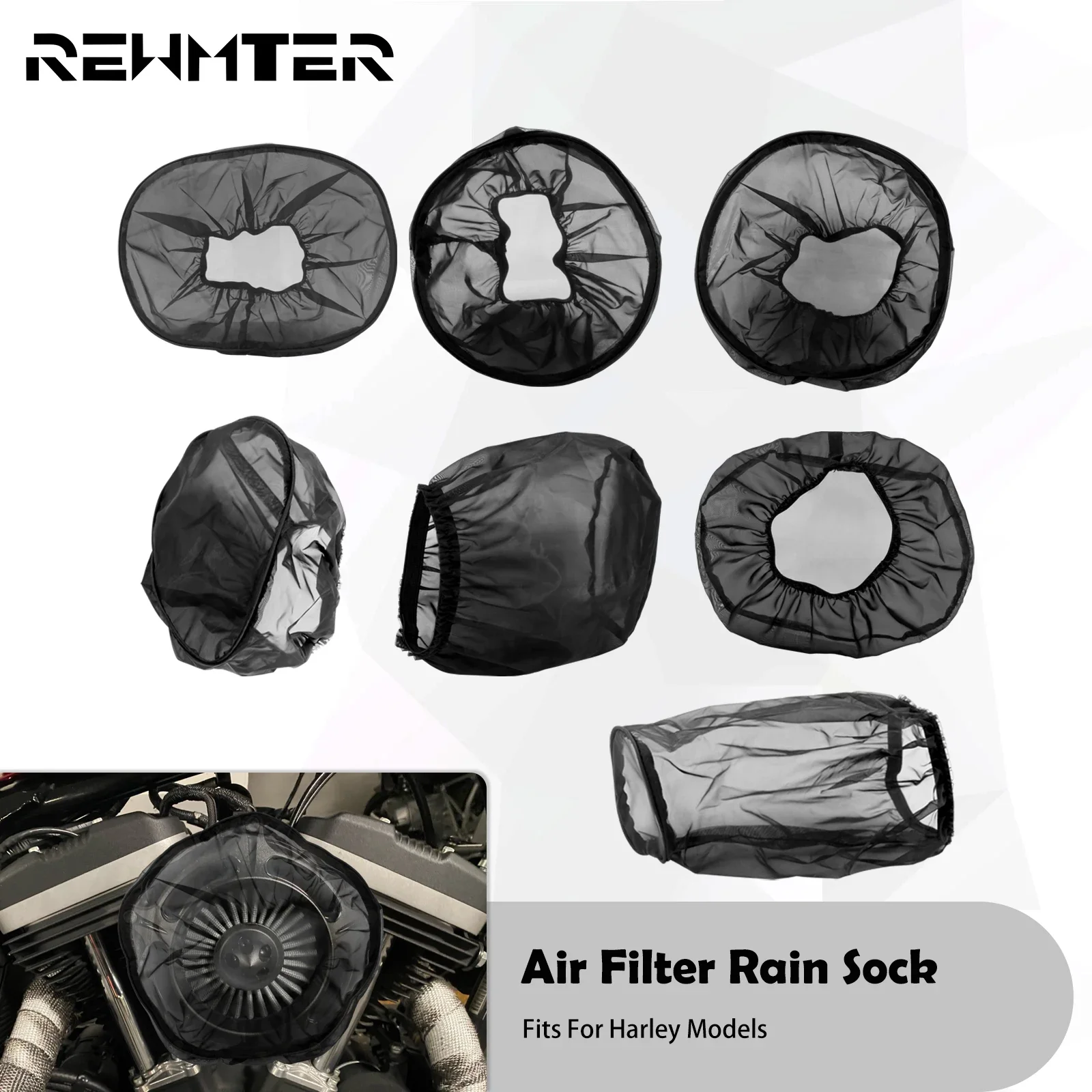 Waterproof Air Filter Rain Sock Motorcycle Air Cleaner Breathable Dustproof Cover For Harley Touring FLHR Sportster Softail Dyna