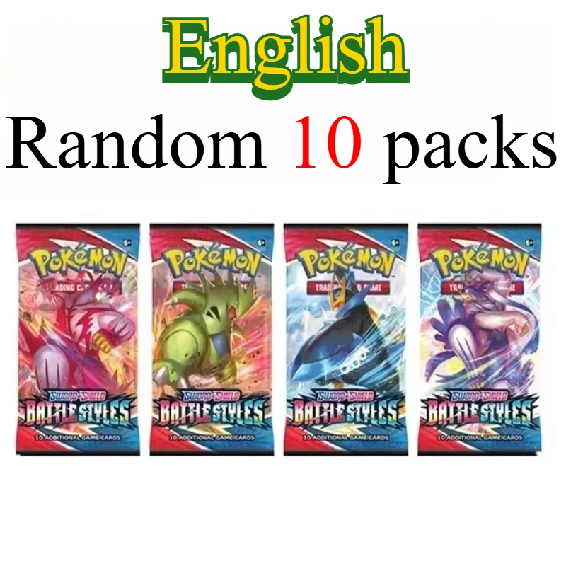 10 Pokémon-kaartpakketten, heldere sterren, 151 prismatische evoluties, PALDEAN FATES, Engelse versterking, gevechtstransactiekaartcadeau