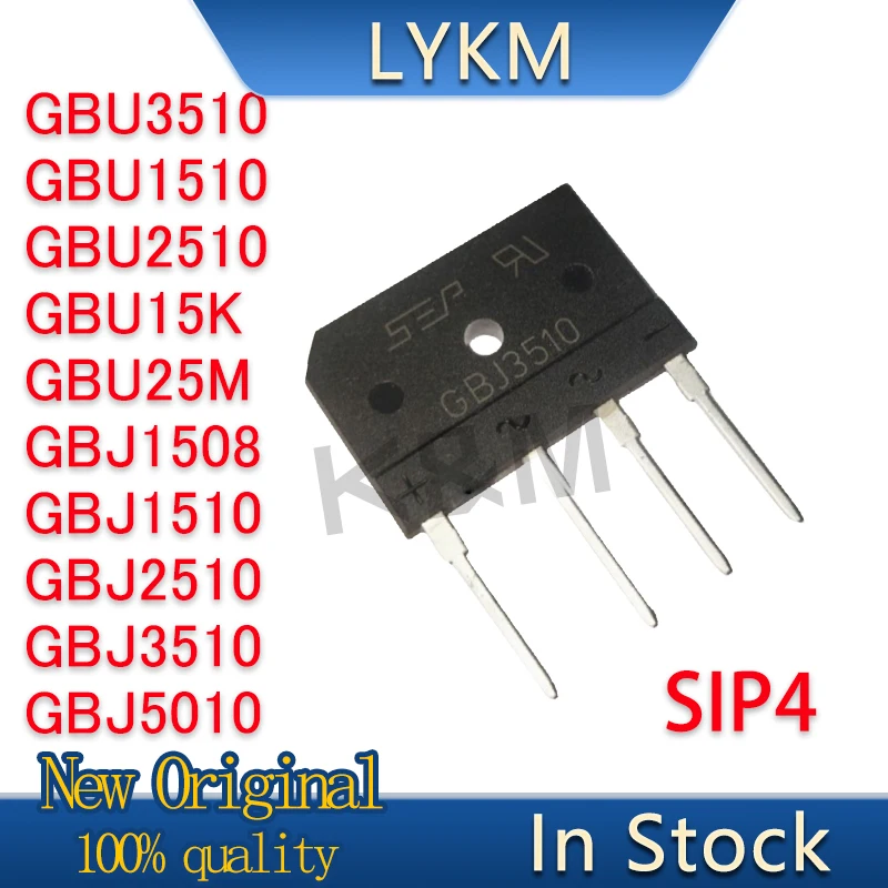 5/PCS New GBU3510 GBU1510 GBU2510 GBU15K GBU25M GBJ1508 GBJ1510 GBJ2510 GBJ3510 GBJ5010 Induction cooker bridge pile In Stock