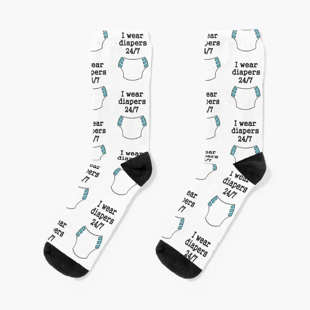 

I wear diapers 24/7 Socks gifts christmas gift crazy Women Socks Men's