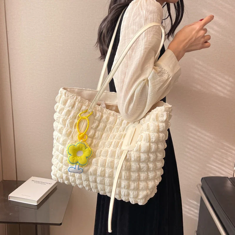 Summer Pleated Cloud Bag for Women Luxury Shopping Shoulder Bag Dumpling Handbags Femal Light Weight Large capacity Purse