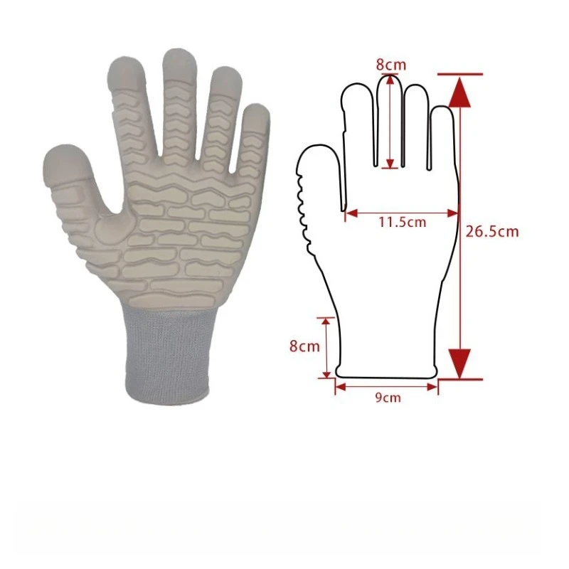 Guanti da Lavoro Antivibrazione con Iniezione di Colla Ammortizzante per Utensili Elettrici, Movimentazione Acciaio, Trapano, Resistenti all'Usura, Antiscivolo, Anti-Impatto