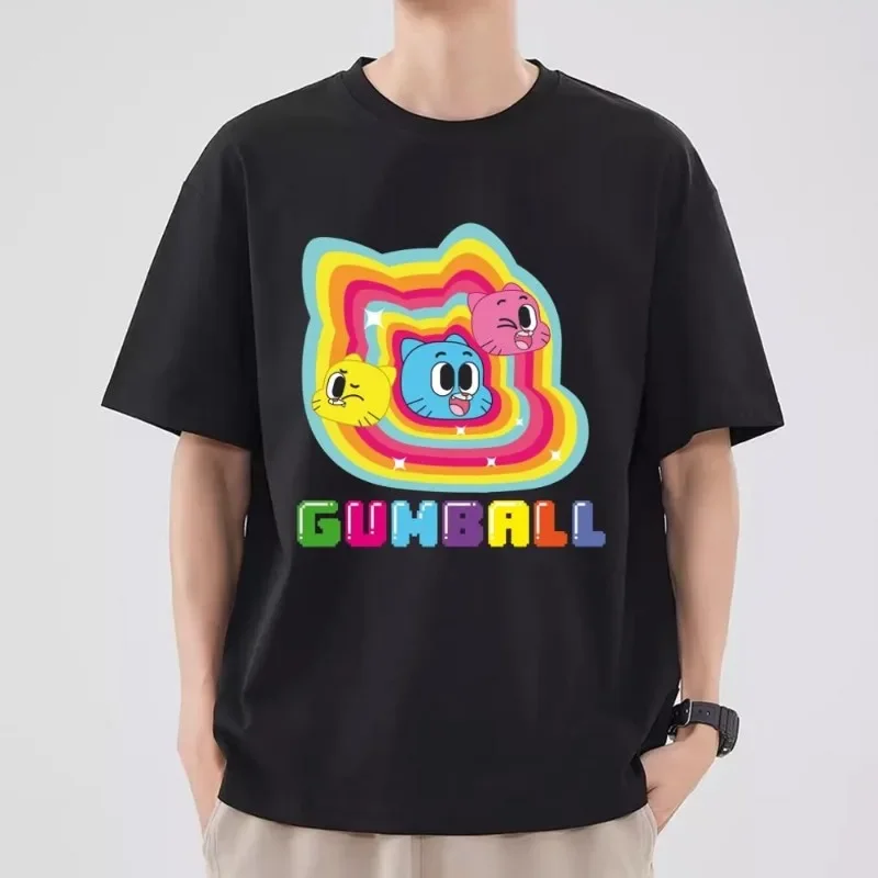 

Футболка The A-Amazing World of G-Gumbaalll Мужская комбинированная одежда для пары модная футболка с коротким рукавом и воротником Женская хлопковая
