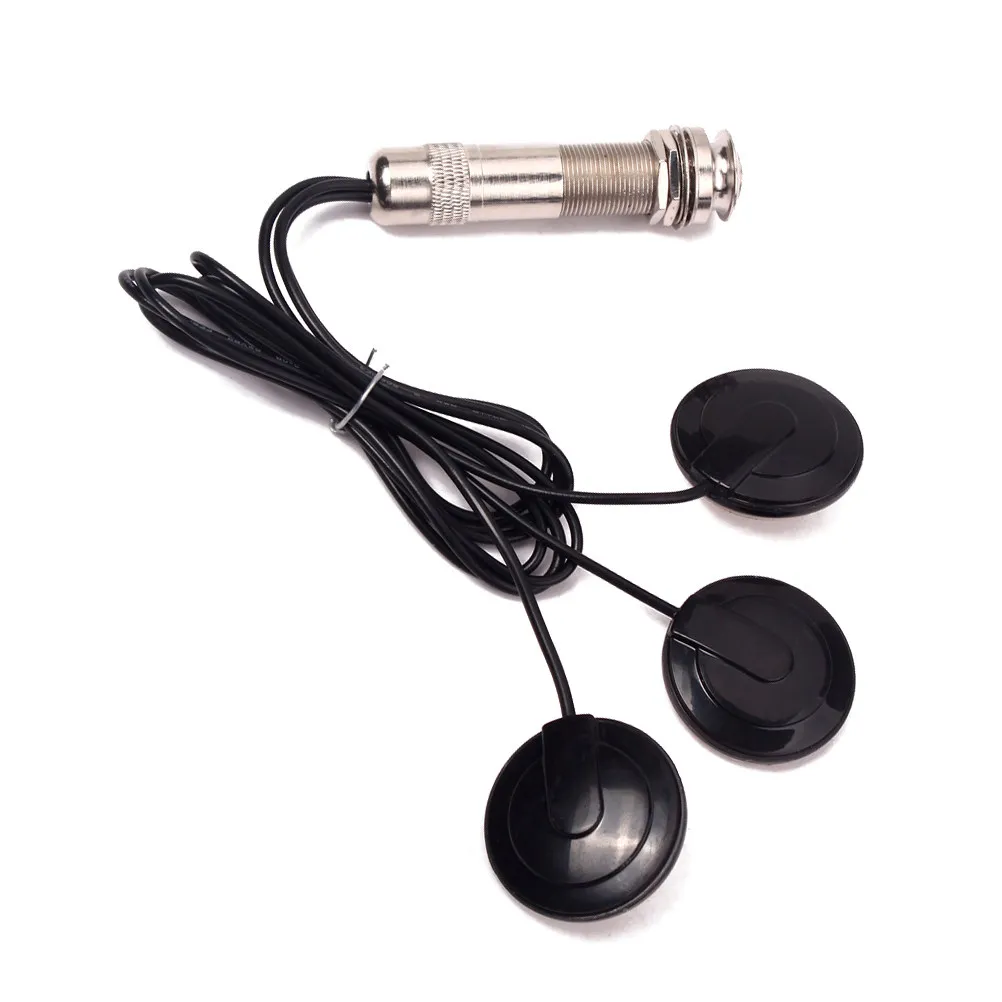 Black 3 Sensor Piezo Transducer Guitar Pickup Acoustic Instrument Amplification Low Feedback High Fidelity Sound Professional