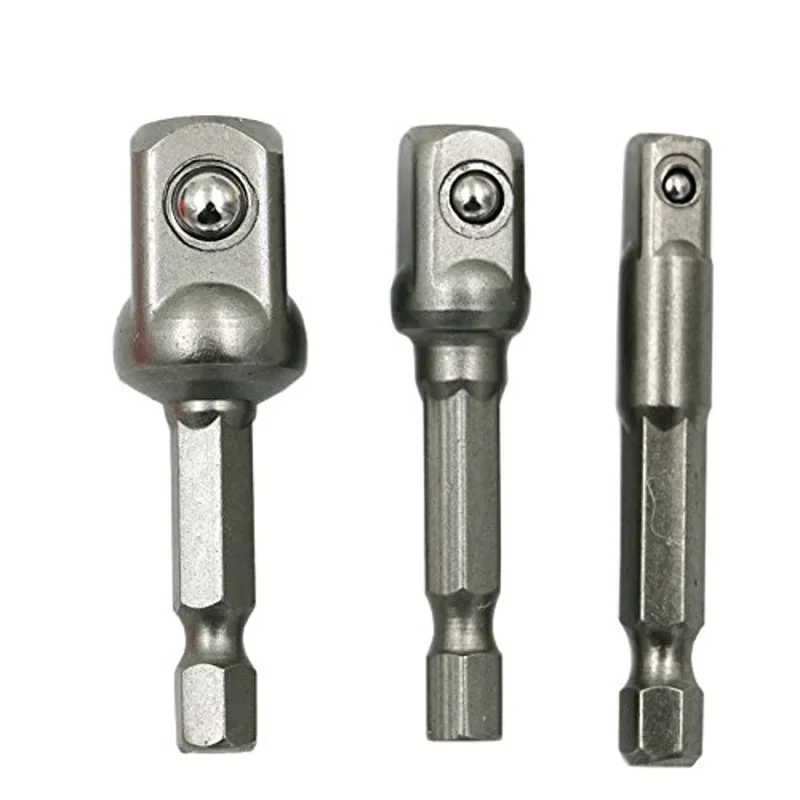 Chrome Vanadium Steel Hexagonal Shank To Square Conversion Head Sleeve 1/4 