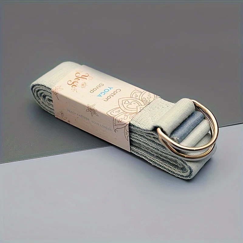 حزام يوجا قابل للتمدد بلونين، حزام مقاومة رياضي قابل للتعديل مع إبزيم على شكل حرف D، مناسب لتدريب البيلاتس المرنة وتشكيل الجسم