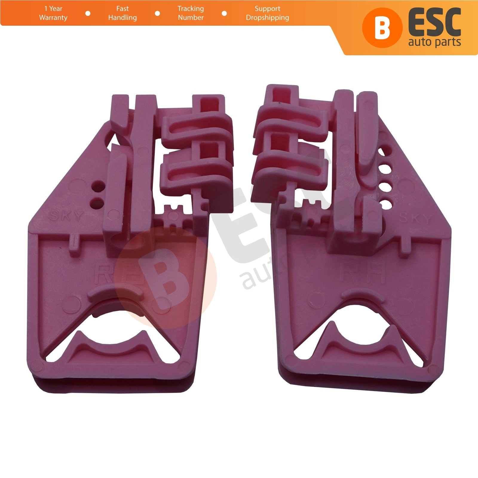 

ESC Auto Parts EWR338+EWR339 Window Regulator Clips Front Right 1Z1837462 for Skoda Octavia Laura MK2 1Z Made in Turkey