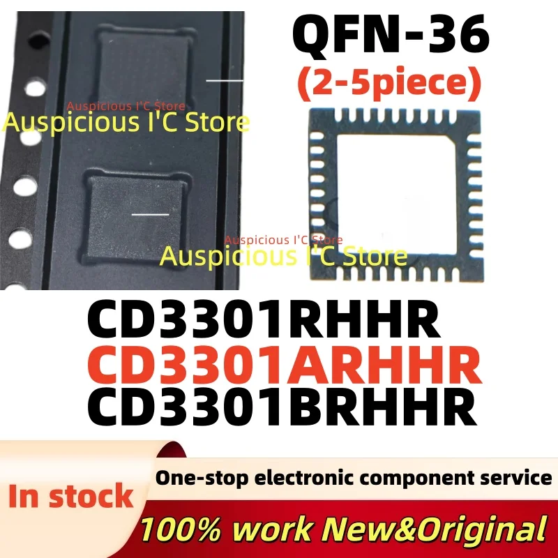 (2-5pcs) CD3301BRHHR CD3301RHHR CD3301ARHHR CD3301 CD3301A CD3301B QFN-36