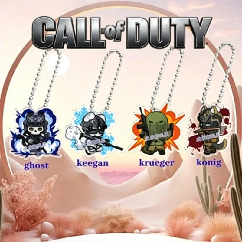 Call of Duty Acrylic Keychain Ghost Keegan Q Version Otome Anime Smooth Polished Edge Ins Keyring Exquisitecharacter Pendant