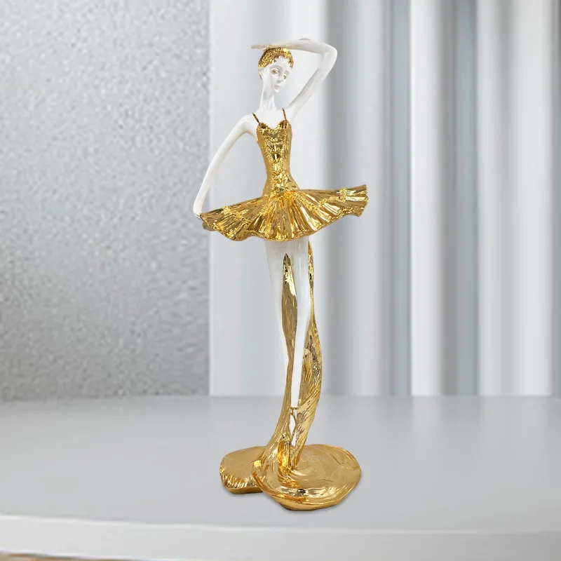 83CM Art Ballet Girl Dance Ornament Home Decor Living Room TV Cabinet Next to Beauty Salon Light Luxury Ornament