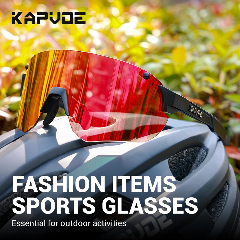 Kapvoe UV400 Cycling Glasses Cycling Sunglasses Sports Sunglasses Bike Glasses Oculos Ciclismo with Myopia Frame Running Glasses