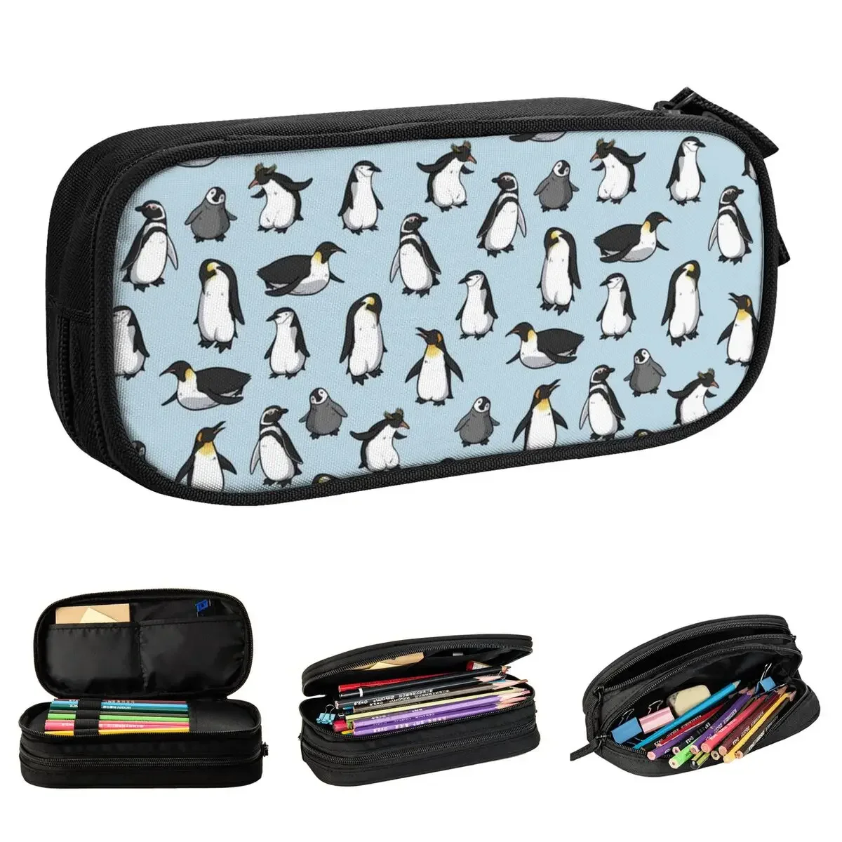 

New Cute Penguin Cartoon Animal Pencil Cases Pencilcases Pen Box for Student Big Capacity Bag Students School Gifts Stationery