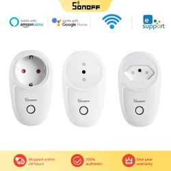 SONOFF-Interruptor Tomada Sem Fio, WiFi Smart Plug, eWelink Timing, Controle de Voz, Trabalhar com Alexa, S26, R2, UE, IL, IT, BR