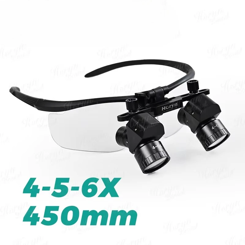 

Dentals Binocular Magnifying Glass 4X-6X Adjustable Magnifying Glass 5w LED Medicine Binocular Magnifying Lens Light Tool