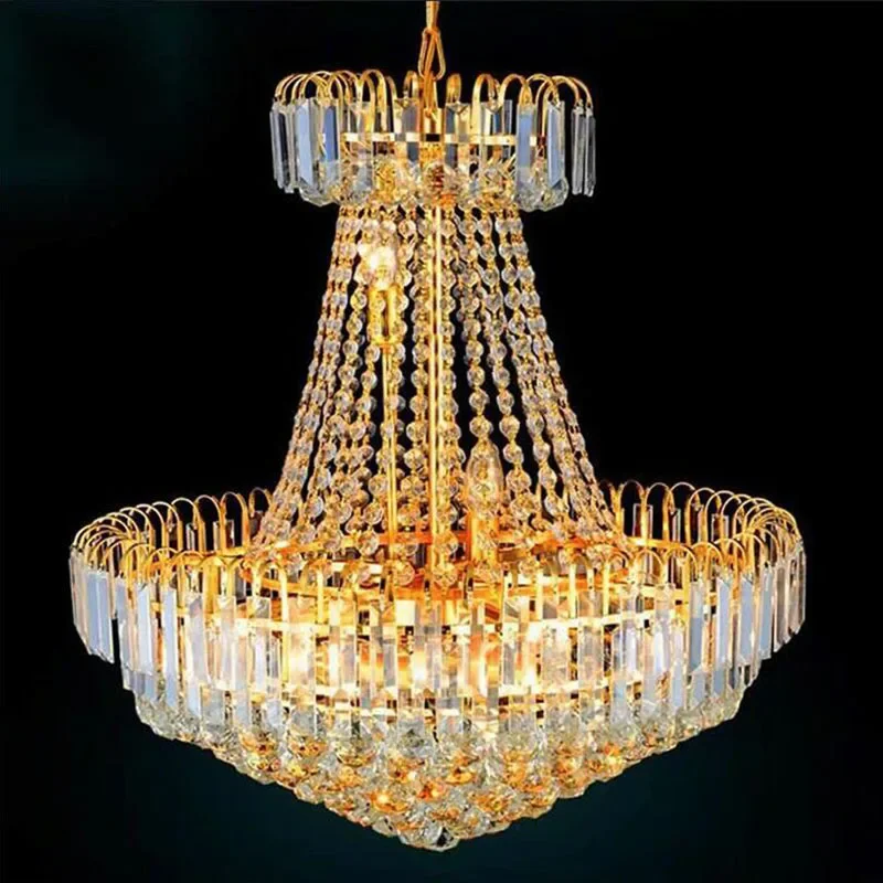 

Modern Fashion LED Royal Empire Golden Crystal Chandeliers French Art Lights Luxury Decoration Ceiling Lamps Lighting Christmas