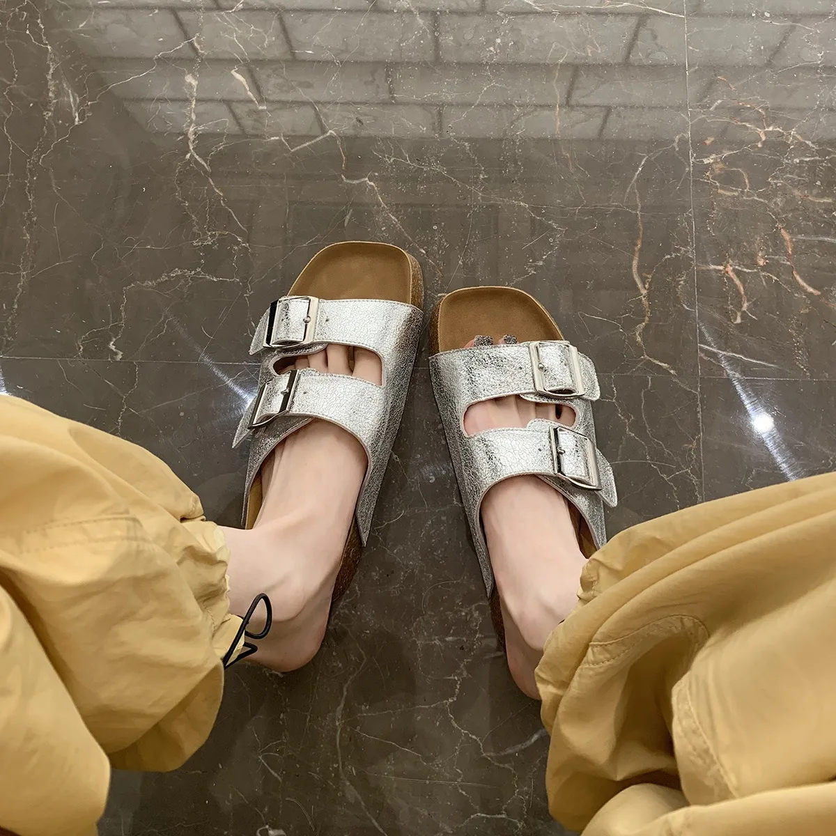 

Retro Buckle Casual Platform Sandals Women Outdoor Thick Sole Slides