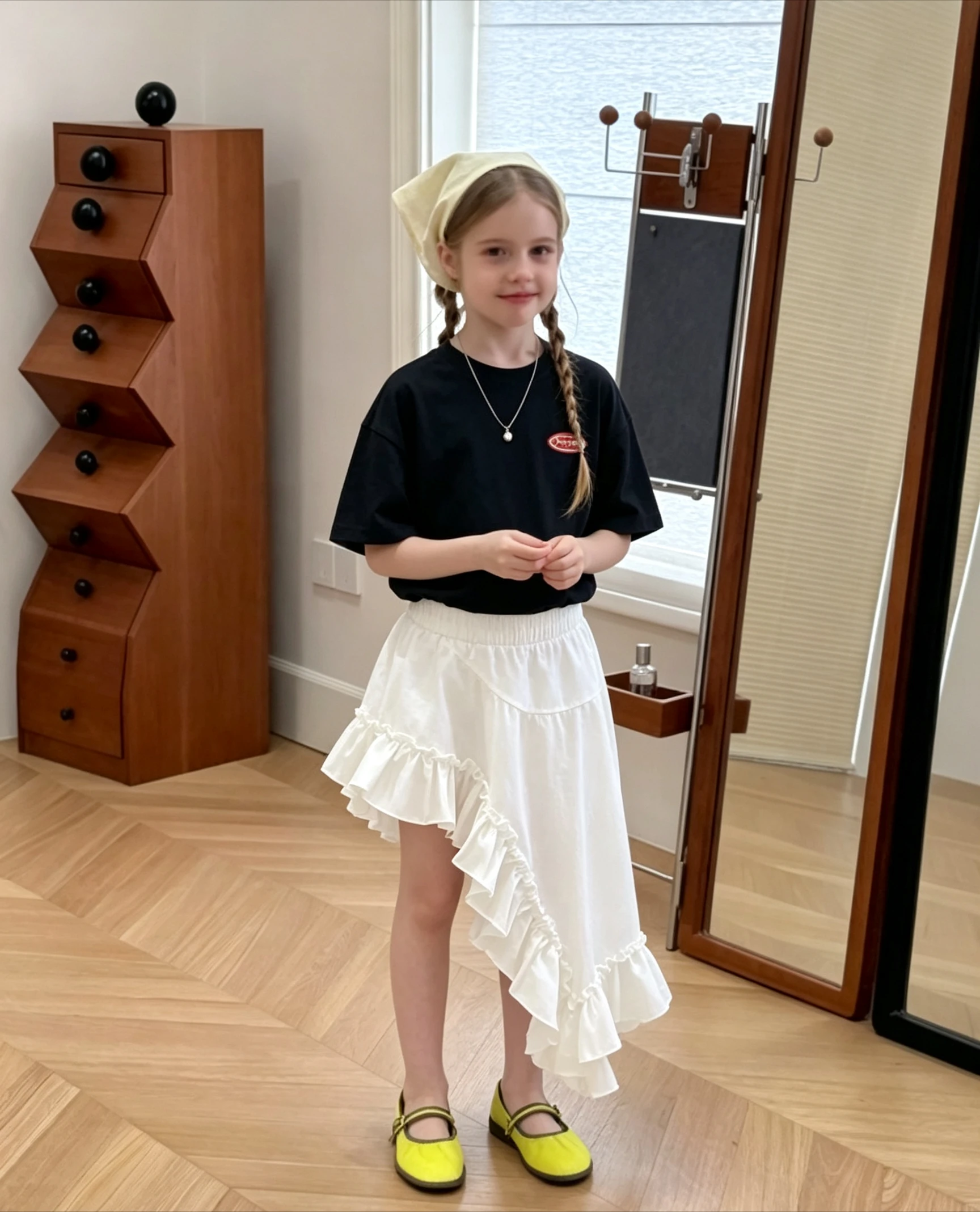 Girls' Korean Ruffled Skirt 2026 Summer New Lotus Leaf Slanted Irregular Design Half Skirt Versatile