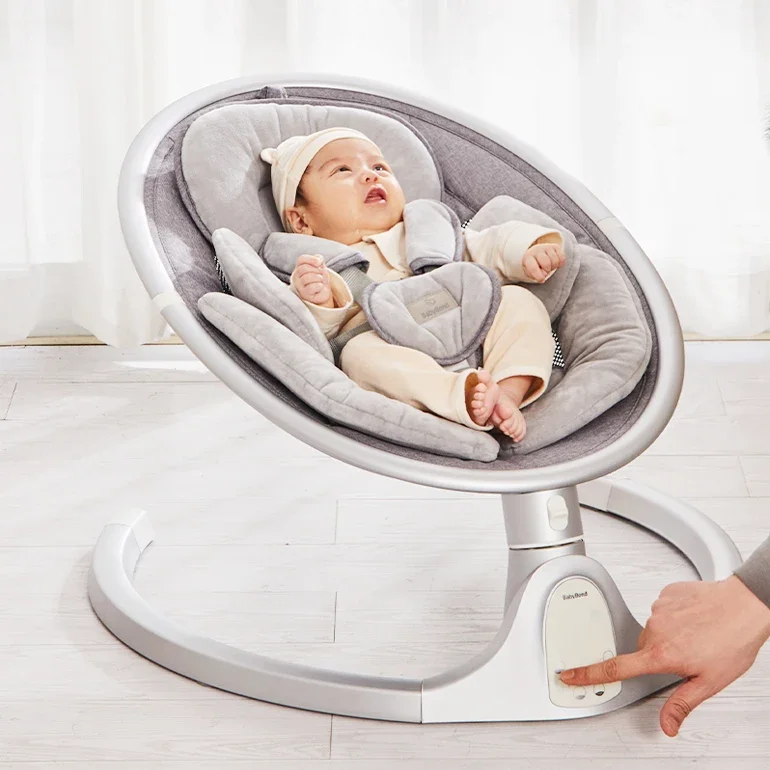 Electric Baby Rocking Chair 5-gear Adjustment Baby Rocking Chair Bed with Remote Control Fast Delivered To 0-24 Month