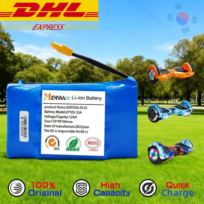 

Genuine 36V 12Ah 10s2p Battery Packs Rechargeable Lithium Ion Battery for Electric Self Balancing Scooter HoverBoard Unicycle