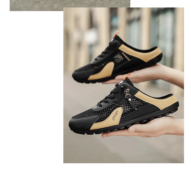 Sommer-Slipper für Herren, trendige, flache, atmungsaktive, lässige Indoor-Outdoor-Wanderschuhe, Herren-Sneaker, chanclas de hombre – Detail 6