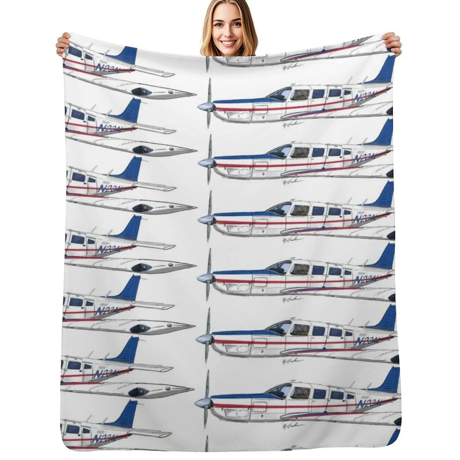 

Piper Saratoga N23AL Throw Blanket Luxury St Baby wednesday bed plaid Blankets