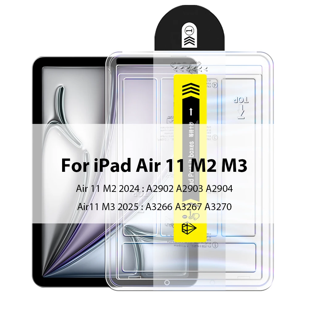Displayschutzfolie aus gehärtetem Glas für iPad Pro 13 11 M5 M4 12,9 A16 10 9 10. 9. Generation Air 5 4 3 M3 M2 Mini 7 6 Zubehör