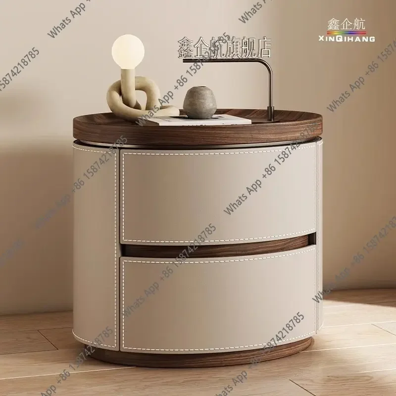 Designer Italian Minimalist Solid Wood Bedside Table, High-end Sense Of Creativity, Second-hand Bedside Storage Cabinet X