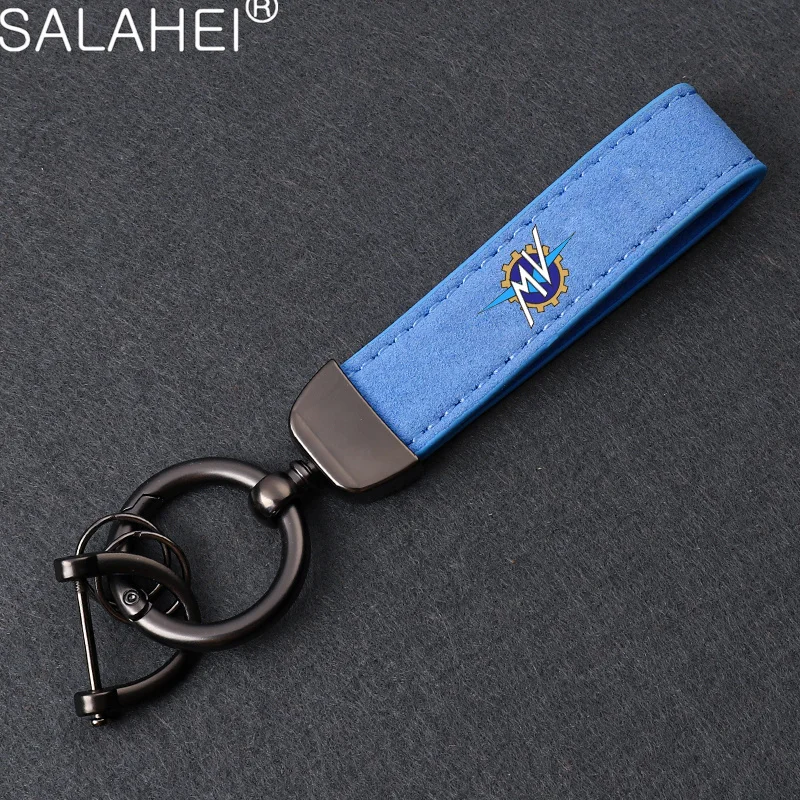 High-quality Suede Metal Motorcycle Keychain Keyring for MV Agusta F3 675 800 Brutale 800 1000 Luxury Key Ring Accessories