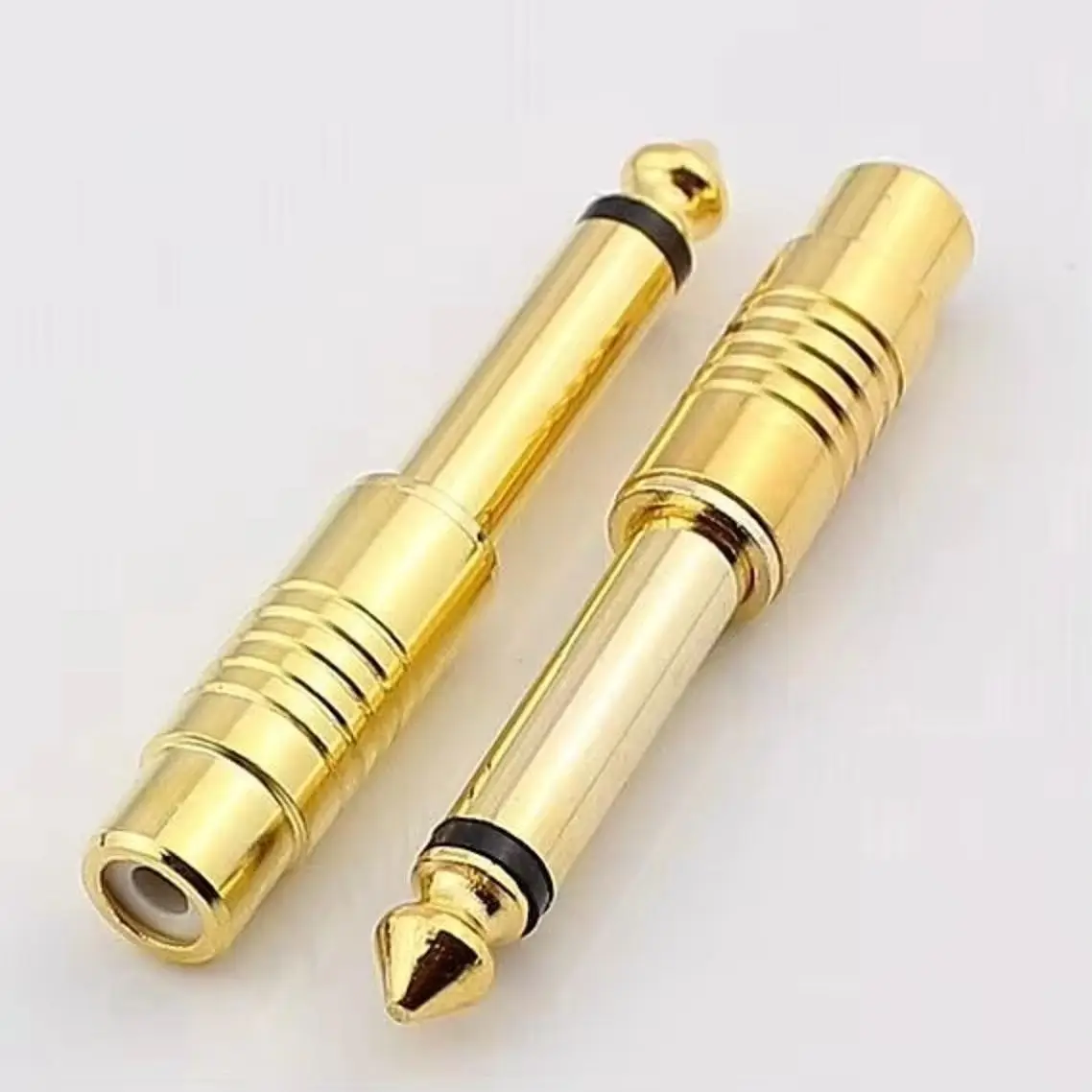 2/10pcs, Gold-plated 6.35 mono to AV lotus female conversion plug 6.5 plug to RCA