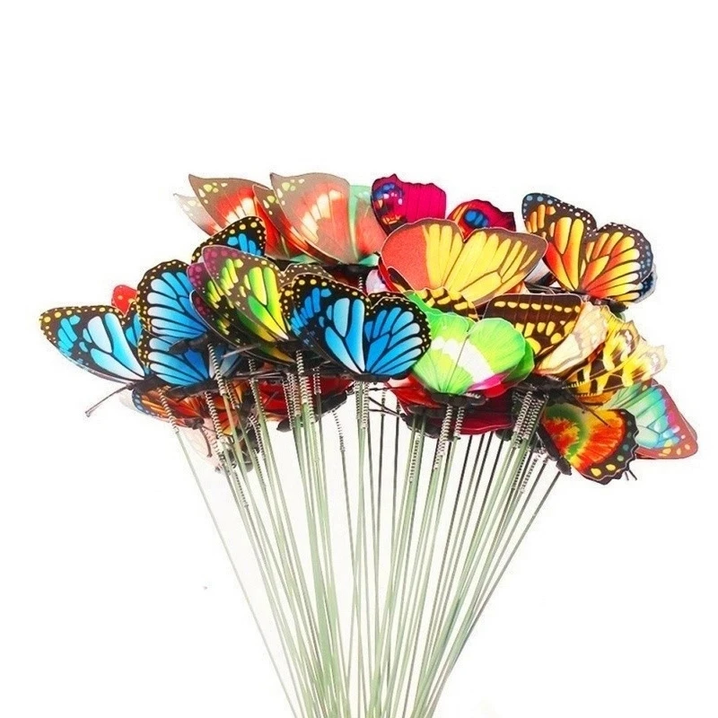 

Bunch Of Butterflies Garden Yard Planter Colorful Butterfly Stakes Garden Decoration Flower Pots Decoration