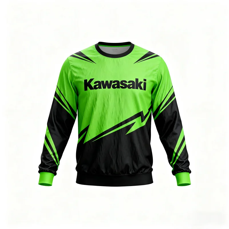 

Motor Fans Kawasaki Long - Sleeve Shirts with Dynamic Color Blocks & Branding – A Must - Have for Motorcycle Enthusiasts