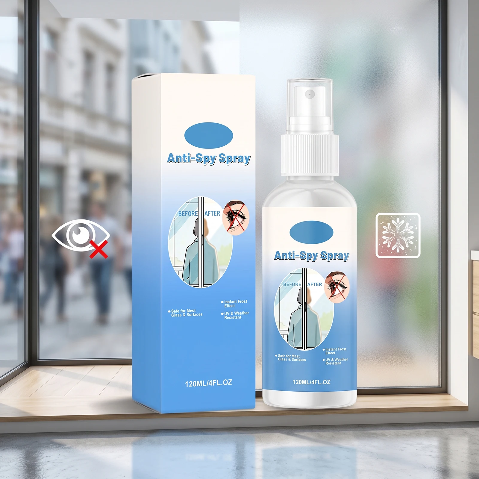 Reflective One Way Mirror Spray Glass Polish Shine Restorer Bathroom Car Rearview Cleaner Protective Coating for Household Care