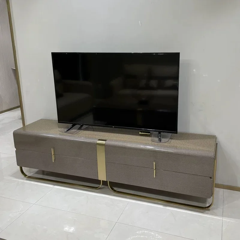 Light luxury solid wood TV cabinet, living room audio-visual cabinet, post-modern Hong Kong-style floor-to-ceiling cabinet, simp