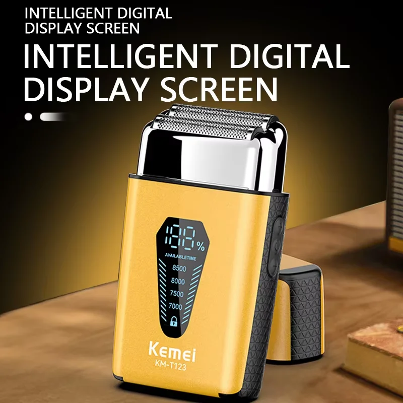 100% Kemei الشعر المتقلب الكهربائية ماكينة حلاقة اللحية المهنية أداة تهذيب اللحية قادين الشعر ماكينة حلاقة صغيرة للرجال KM-T123